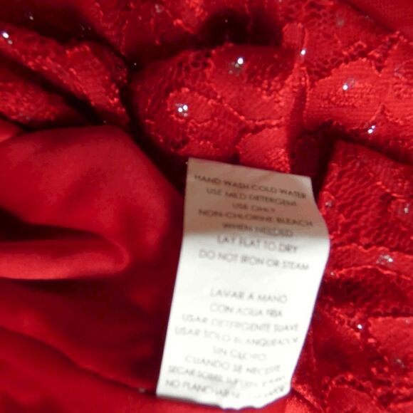 Speechless Red Lace Glitter Formal Dress Girls 7 Holiday | Christmas Sparkle - Picture 7 of 7